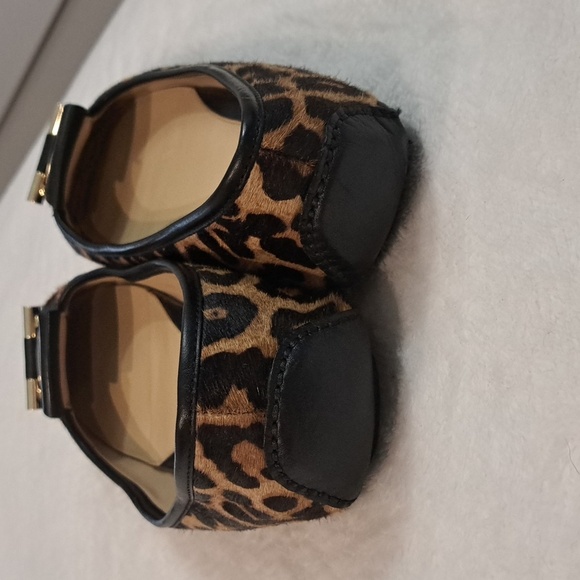 Michael Kors Half Calf Animal Print Leather-Trimmed Leopard FlatsWomens Size 10M - Picture 7 of 9